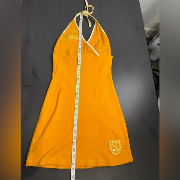 Y2k Pepe Jeans Yellow Halter Dress - Picture 12 of 14
